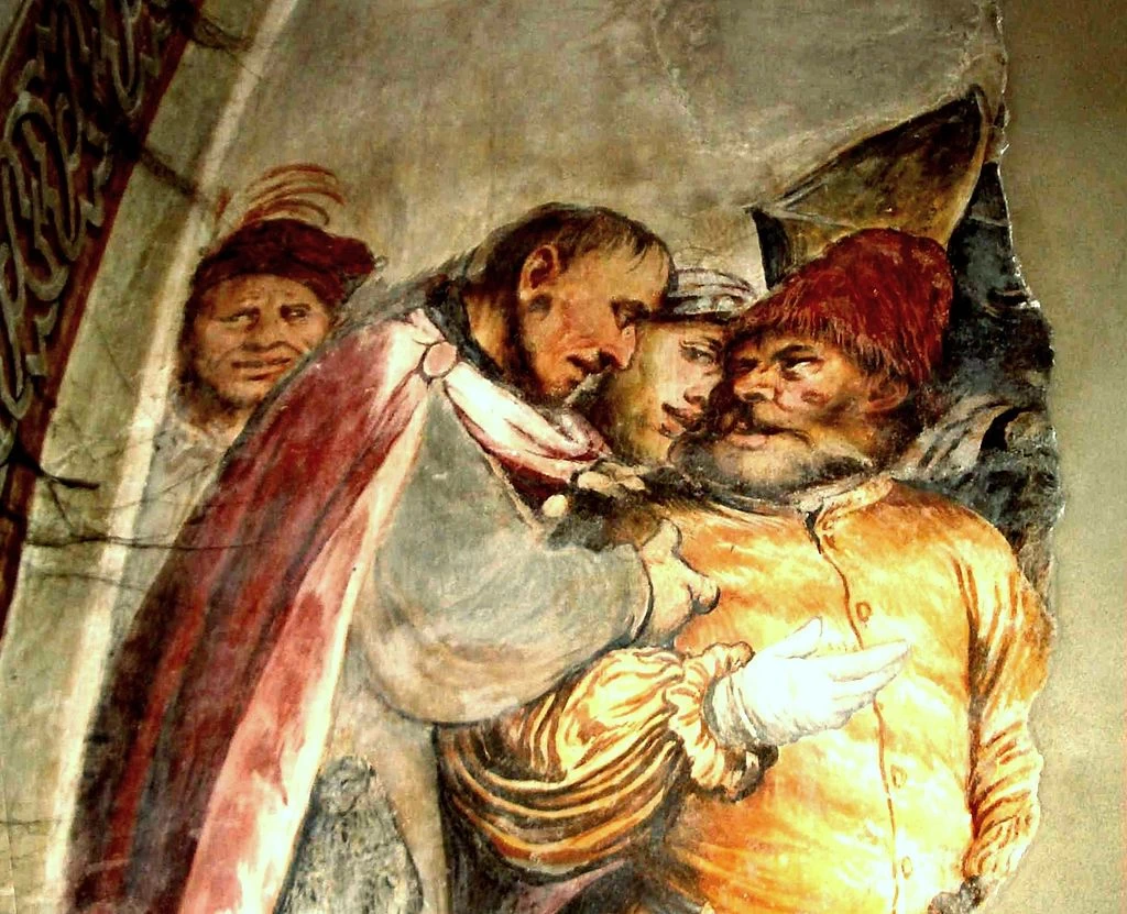 Il Romanino-311-Chiesa di S. Antonio a Breno, Brescia - Episodi da libro del profeta Daniele - dettaglio 3